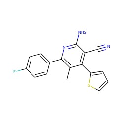 Cc1c(-c2ccc(F)cc2)nc(N)c(C#N)c1-c1cccs1 ZINC000020292267