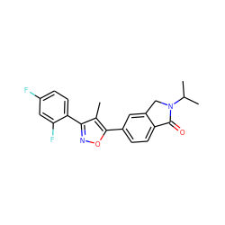 Cc1c(-c2ccc(F)cc2F)noc1-c1ccc2c(c1)CN(C(C)C)C2=O ZINC000299858448