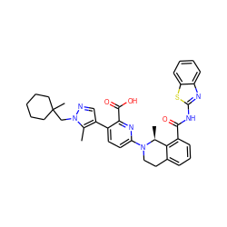 Cc1c(-c2ccc(N3CCc4cccc(C(=O)Nc5nc6ccccc6s5)c4[C@@H]3C)nc2C(=O)O)cnn1CC1(C)CCCCC1 ZINC000144498105