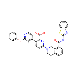 Cc1c(-c2ccc(N3CCc4cccc(C(=O)Nc5nc6ccccc6s5)c4C3)nc2C(=O)O)ccnc1Oc1ccccc1 ZINC000144481137