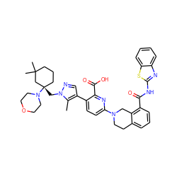 Cc1c(-c2ccc(N3CCc4cccc(C(=O)Nc5nc6ccccc6s5)c4C3)nc2C(=O)O)cnn1C[C@]1(N2CCOCC2)CCCC(C)(C)C1 ZINC000223831227