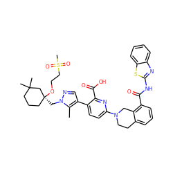 Cc1c(-c2ccc(N3CCc4cccc(C(=O)Nc5nc6ccccc6s5)c4C3)nc2C(=O)O)cnn1C[C@]1(OCCS(C)(=O)=O)CCCC(C)(C)C1 ZINC000223825173