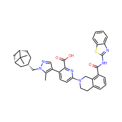 Cc1c(-c2ccc(N3CCc4cccc(C(=O)Nc5nc6ccccc6s5)c4C3)nc2C(=O)O)cnn1C[C@H]1CC[C@H]2C[C@@H](C1)C2(C)C ZINC001772614546