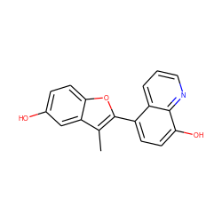 Cc1c(-c2ccc(O)c3ncccc23)oc2ccc(O)cc12 ZINC000653760626