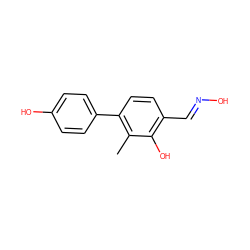 Cc1c(-c2ccc(O)cc2)ccc(/C=N/O)c1O ZINC000029136164