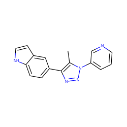 Cc1c(-c2ccc3[nH]ccc3c2)nnn1-c1cccnc1 ZINC000045298647