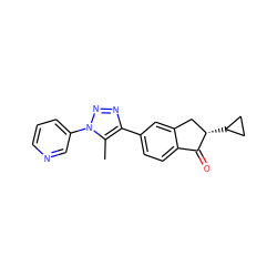 Cc1c(-c2ccc3c(c2)C[C@H](C2CC2)C3=O)nnn1-c1cccnc1 ZINC000045245547