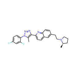 Cc1c(-c2ccc3cc(CCN4CCC[C@H]4C)ccc3n2)nnn1-c1ccc(F)cc1F ZINC000038226063