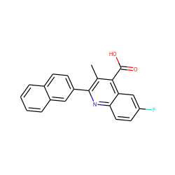 Cc1c(-c2ccc3ccccc3c2)nc2ccc(F)cc2c1C(=O)O ZINC000029333640