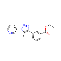 Cc1c(-c2cccc(C(=O)OC(C)C)c2)nnn1-c1cccnc1 ZINC000045258989