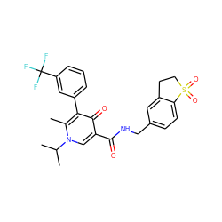 Cc1c(-c2cccc(C(F)(F)F)c2)c(=O)c(C(=O)NCc2ccc3c(c2)CCS3(=O)=O)cn1C(C)C ZINC000149813323