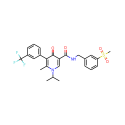 Cc1c(-c2cccc(C(F)(F)F)c2)c(=O)c(C(=O)NCc2cccc(S(C)(=O)=O)c2)cn1C(C)C ZINC001772648202