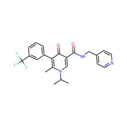 Cc1c(-c2cccc(C(F)(F)F)c2)c(=O)c(C(=O)NCc2ccncc2)cn1C(C)C ZINC001772656907