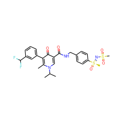 Cc1c(-c2cccc(C(F)F)c2)c(=O)c(C(=O)NCc2ccc([S@@](C)(=O)=NS(C)(=O)=O)cc2)cn1C(C)C ZINC000149904192