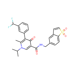 Cc1c(-c2cccc(C(F)F)c2)c(=O)c(C(=O)NCc2ccc3c(c2)C=CS3(=O)=O)cn1C(C)C ZINC000149817913