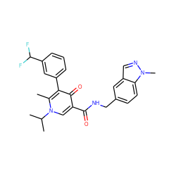 Cc1c(-c2cccc(C(F)F)c2)c(=O)c(C(=O)NCc2ccc3c(cnn3C)c2)cn1C(C)C ZINC001772580942