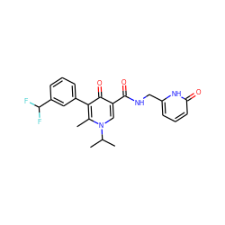 Cc1c(-c2cccc(C(F)F)c2)c(=O)c(C(=O)NCc2cccc(=O)[nH]2)cn1C(C)C ZINC001772642656