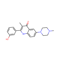 Cc1c(-c2cccc(O)c2)[nH]c2ccc(N3CCN(C)CC3)cc2c1=O ZINC000072116227