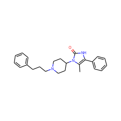 Cc1c(-c2ccccc2)[nH]c(=O)n1C1CCN(CCCc2ccccc2)CC1 ZINC000013799229