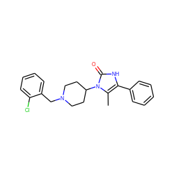 Cc1c(-c2ccccc2)[nH]c(=O)n1C1CCN(Cc2ccccc2Cl)CC1 ZINC000013799232