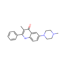 Cc1c(-c2ccccc2)[nH]c2ccc(N3CCN(C)CC3)cc2c1=O ZINC000072114578