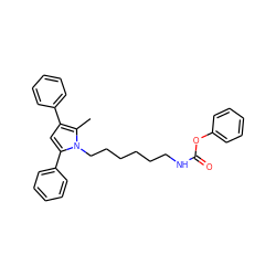 Cc1c(-c2ccccc2)cc(-c2ccccc2)n1CCCCCCNC(=O)Oc1ccccc1 ZINC000473126365