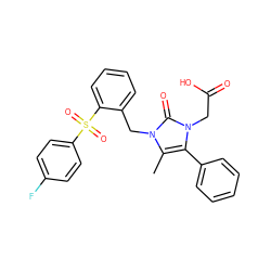 Cc1c(-c2ccccc2)n(CC(=O)O)c(=O)n1Cc1ccccc1S(=O)(=O)c1ccc(F)cc1 ZINC000653730592