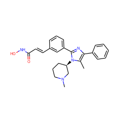 Cc1c(-c2ccccc2)nc(-c2cccc(/C=C/C(=O)NO)c2)n1[C@@H]1CCCN(C)C1 ZINC000049113620