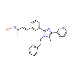 Cc1c(-c2ccccc2)nc(-c2cccc(/C=C/C(=O)NO)c2)n1CCc1ccccc1 ZINC000049110267