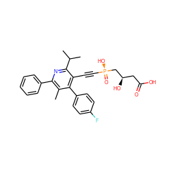 Cc1c(-c2ccccc2)nc(C(C)C)c(C#C[P@](=O)(O)C[C@H](O)CC(=O)O)c1-c1ccc(F)cc1 ZINC000026719621