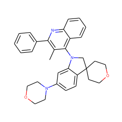 Cc1c(-c2ccccc2)nc2ccccc2c1N1CC2(CCOCC2)c2ccc(N3CCOCC3)cc21 ZINC000095554591