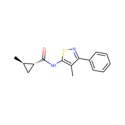 Cc1c(-c2ccccc2)nsc1NC(=O)[C@@H]1C[C@H]1C ZINC000084616066