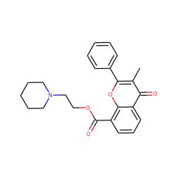 Cc1c(-c2ccccc2)oc2c(C(=O)OCCN3CCCCC3)cccc2c1=O ZINC000000608382