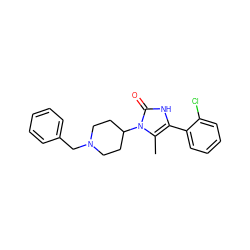 Cc1c(-c2ccccc2Cl)[nH]c(=O)n1C1CCN(Cc2ccccc2)CC1 ZINC000013799202