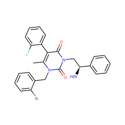 Cc1c(-c2ccccc2F)c(=O)n(C[C@H](N)c2ccccc2)c(=O)n1Cc1ccccc1Br ZINC000013609698