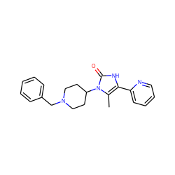 Cc1c(-c2ccccn2)[nH]c(=O)n1C1CCN(Cc2ccccc2)CC1 ZINC000013799216