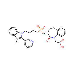 Cc1c(-c2cccnc2)n(CCCC[P@@](=O)(O)O[C@@H]2CCc3ccccc3N(CC(=O)O)C2=O)c2ccccc12 ZINC000029546044