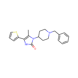 Cc1c(-c2cccs2)[nH]c(=O)n1C1CCN(Cc2ccccc2)CC1 ZINC000012356159