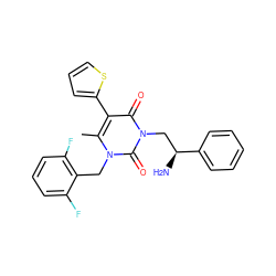 Cc1c(-c2cccs2)c(=O)n(C[C@H](N)c2ccccc2)c(=O)n1Cc1c(F)cccc1F ZINC000028387645