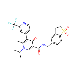 Cc1c(-c2ccnc(C(F)(F)F)c2)c(=O)c(C(=O)NCc2ccc3c(c2)CCS3(=O)=O)cn1C(C)C ZINC000149813727