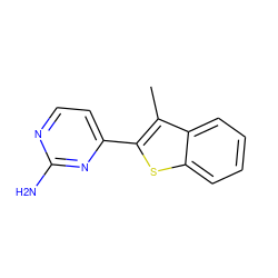 Cc1c(-c2ccnc(N)n2)sc2ccccc12 ZINC000049052219