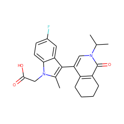 Cc1c(-c2cn(C(C)C)c(=O)c3c2CCCC3)c2cc(F)ccc2n1CC(=O)O ZINC000117015794