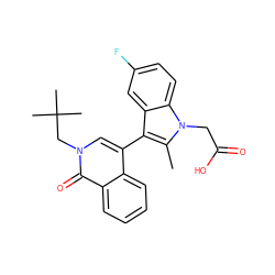 Cc1c(-c2cn(CC(C)(C)C)c(=O)c3ccccc23)c2cc(F)ccc2n1CC(=O)O ZINC000117015734