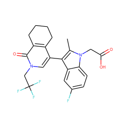 Cc1c(-c2cn(CC(F)(F)F)c(=O)c3c2CCCC3)c2cc(F)ccc2n1CC(=O)O ZINC000117015605