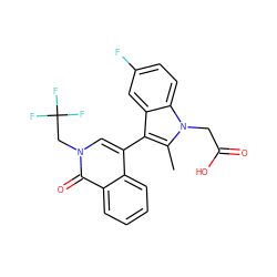 Cc1c(-c2cn(CC(F)(F)F)c(=O)c3ccccc23)c2cc(F)ccc2n1CC(=O)O ZINC000117014532