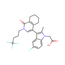 Cc1c(-c2cn(CCCC(F)(F)F)c(=O)c3c2CCCC3)c2cc(F)ccc2n1CC(=O)O ZINC000117016099