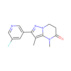 Cc1c(-c2cncc(F)c2)nn2c1N(C)C(=O)CC2 ZINC000205084686