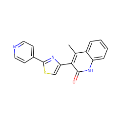 Cc1c(-c2csc(-c3ccncc3)n2)c(=O)[nH]c2ccccc12 ZINC000014974740