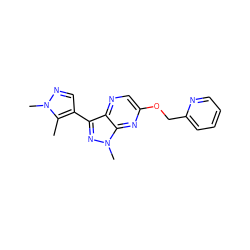 Cc1c(-c2nn(C)c3nc(OCc4ccccn4)cnc23)cnn1C ZINC000103262421