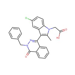 Cc1c(-c2nn(Cc3ccccc3)c(=O)c3ccccc23)c2cc(Cl)ccc2n1CC(=O)O ZINC000038217132